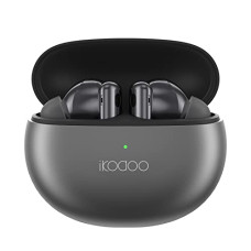 Deals, Discounts & Offers on Headphones - IKODOO Buds One 50dB ANC TWS, 3 Mics AI-ENC & Wind Noise Suppression, IP55, 13.4mm Bass Drivers, 48ms Low Latency, Qi Wireless Charging & Type-C Fast Charging 10 Min = 120 Min (Diamond Silver)