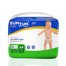 Deals, Discounts & Offers on Baby Care - Bumtum Baby Taped Diapers, XL Size, 24 Count, 12 Hrs Leakage Protection Infused With Aloe Vera, Cottony Soft High Absorb Technology (Pack of 1)
