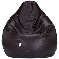 Deals, Discounts & Offers on Furniture - Amazon Brand - Solimo Xl Bean Bag Filled With Beans (Brown)(Faux Leather)
