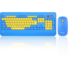Deals, Discounts & Offers on Laptop Accessories - Zoook Qwerty Pad/3 Adj. DPI/Full Size Keyboard(104 key) & Mouse Combo with Palm rest Wireless Desktop Keyboard(Blue, Yellow)