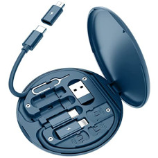 Deals, Discounts & Offers on Electronics - JIG'sMART USB Cable Card,Multi-Function Portable USB Adapter Card Storage Set,60W Fast Charge,USB-C/USB-A/Micro-USB/Charging Cable Kit,Sim Card Tray Eject Pin,Hidden Bracke(excluding Micro SD Cards)