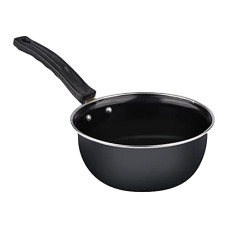 Deals, Discounts & Offers on Cookware - ATEVON 1.2L Black Hard Anodized Non-Stick Sauce Pan - Large Tadka Pan