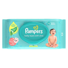 Deals, Discounts & Offers on Baby Care - Pampers Baby Aloe Wipes with Lid, 72 Wipes