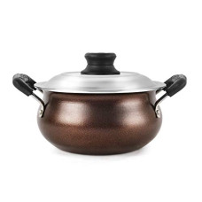 Deals, Discounts & Offers on Cookware - Cello Non Stick Induction Compatible Gravy/Biryani Handi with Stainless Steel Lid, 1.5 LTR, Brown