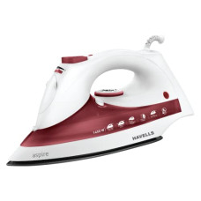 Deals, Discounts & Offers on Irons - Havells Aspire 1400 Watt Steam Iron Press with Precision Tip Sole Plate, Horizontal/Vertical Steam Burst, Self-Cleaning Function | Steam Burst | Anti Drip Function (Red)