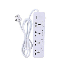 Deals and Offers on Electronics - FRIWOL 4 Universal Power Sockets with Extension Cord with Individual Swtich 200 Centimeter Cable Length (White) Deals, Discounts & Offers on Electronics - FRIWOL 4 Universal Power Sockets with Extension Cord with Individual Swtich 200 Centimeter Cable Length (White)