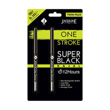 Deals, Discounts & Offers on Beauty Care - Jaquline USA Onestroke Super Black Kajal Twin Pack, Smudge Proof, Water Proof, Black, Matte Finish (Pack Of 2)