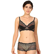 Deals, Discounts & Offers on Women - Fashion Comfortz Net Lace Bra and Panty Set Womens Girls Ladies Undergarments Bra Panty Set for Women with Sexy Panty Bra Set