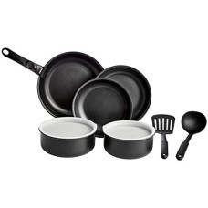 Deals, Discounts & Offers on Cookware - Amazon Basics Cookware Set with Lids and Removable Handle -10 Piece (Without Induction Base)