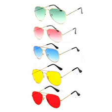 Deals, Discounts & Offers on Sunglasses & Eyewear Accessories - ELLIGATOR  and  Unisex Sunglasses Combo (Multicolour) - Pack of 5