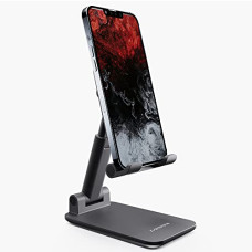 Deals, Discounts & Offers on Mobile Accessories - Ambrane Mobile Holding Tabletop Stand, 180 Perfect View, Height Adjustment, Wide Compatibility, Multipurpose, Anti-Skid Design (Twistand, Black)