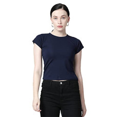 Deals, Discounts & Offers on Women - Selvia Women's Regular Fit Knitted Crop T-Shirt