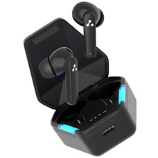 Deals, Discounts & Offers on Headphones - Ambrane True Wireless Gaming in Ear Earbuds, 56ms Ultra-Low Latency, Lag-Free Audio, 18 Hours Long Playtime, Instant Pairing with Bluetooth V5.0, Boosted Bass, IPX4 (Dots Turbo, Black)