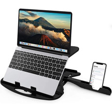 Deals, Discounts & Offers on Laptop Accessories - STRIFF Laptop Stand, Multi-Angle Adjustable Laptop Riser and Phone Holder, Ventilated Notebook Stand Tray