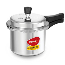Deals, Discounts & Offers on Cookware - Pigeon By Stovekraft Favourite Induction Base Aluminium Pressure Cooker with Outer Lid, 3 litres (Silver)