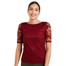 Deals, Discounts & Offers on Women - Miss Olive Women Top (Moss19Tp30-01-143_Maroon_S_Maroon_S)