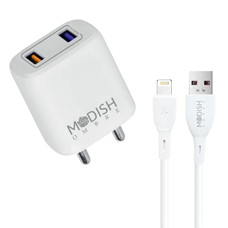 Deals, Discounts & Offers on Mobile Accessories - PowerDuoCharge Pro USB Charger | Dual Port 5V/3.1 A Wall Charger | SmartCharge Technology & SafetyGuard Protection USB Wall Charger Adapter Compatible with iPhone 11/Xs/XS Max/XR/X/8/7/6/Plus, iPad Pro/Air 2/Mini 3/Mini 4, and more ( Free Basic lightning 