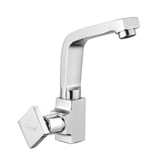 Deals, Discounts & Offers on Home Improvement - Oleanna Omysn Melody Brass Quarter Turn Fittings Swan Neck Pillar Tap (Silver, chrome finish)