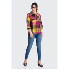 Deals, Discounts & Offers on Laptops - [Sizes ] AMRUT VARSHA CREATIONCasual Regular Sleeves Checkered Women Multicolor Top