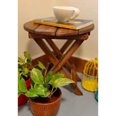 Deals, Discounts & Offers on Vegetables & Fruits - Care 4U  Beautiful Wooden Antique Folding Side Table (Brown)