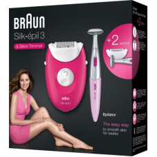 Deals, Discounts & Offers on Personal Care Appliances - Braun Silk-epil 3 3-420 Epilator Raspberry Pink with 2 Extras Corded Epilator(Pink)