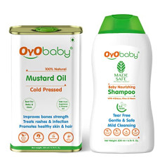Deals, Discounts & Offers on Baby Care - OYO BABY New Born Combo Baby Shampoo for Newborn Babies and Kachi Ghani Pure Mustard Oil