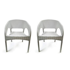 Deals, Discounts & Offers on Furniture - Cello Kraze Plastic Chair Set - Pack of 2 , White