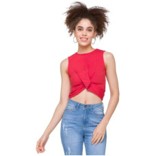 Deals, Discounts & Offers on Laptops - GlobusCasual Sleeveless Solid Women Pink Top