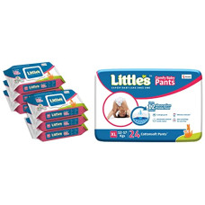 Deals, Discounts & Offers on Baby Care - Little's Soft Cleansing Baby Wipes Lid, 80 Wipes (Pack of 6) & Baby Pants Diapers with Wetness Indicator and 12 Hours Absorption, Extra Large (XL), 12-17 kg, 24 Count
