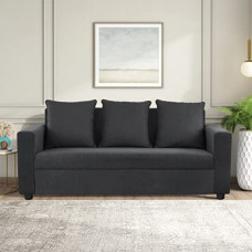 Deals, Discounts & Offers on Furniture - Casacomfort Livino 3 Seater Fabric Sofa Set (Dark Grey)-