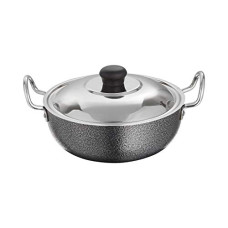 Deals, Discounts & Offers on Cookware - Sorabh Color Coated Aluminium Kadhai with Stainless Steel Lid DKC 4 (Thickness 3mm with Dia-23 cm)