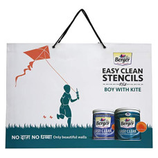 Deals, Discounts & Offers on Home Improvement - Berger Paints Easy Clean Boy with Kite Plastic Stencil 16.53 x 11.69 inches (Multi, Pack of 1)