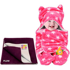 Deals, Discounts & Offers on Baby Care - BeyBee New Born Babies Combo Blanket & Dry Sheet (Pink, Plum)