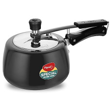 Deals, Discounts & Offers on Cookware - Pigeon by Stovekraft Hard Anodised Pressure Cooker 3 Litre (14547) Induction Base, Inner Lid, Black, Aluminium