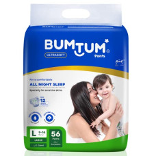 Deals, Discounts & Offers on Baby Care - Bumtum Baby Diaper Pants, Large Size, 56 Count, Double Layer Leakage Protection Infused With Aloe Vera, Cottony Soft High Absorb Technology (Pack of 1)
