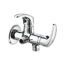 Deals, Discounts & Offers on Home Improvement - Cera Platinum F1001211 Brass Single Lever 2 Way Angle Cock with Wall Flange (Silver)