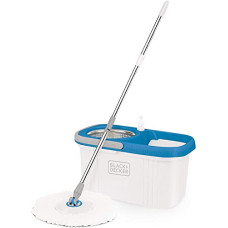 Deals, Discounts & Offers on Home Improvement - BLACK+DECKER BXBK0001GB-IN 360 Rotating Spin Mop & Bucket with Stainless Steel Drum with Microfibre & Replaceable Mop Head and Telescopic Handle