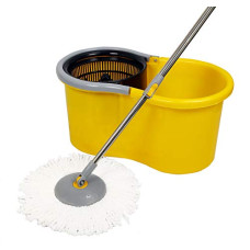 Deals, Discounts & Offers on Home Improvement - Esquire 360 Spin Yellow Bucket Mop Set with a Microfiber Refill