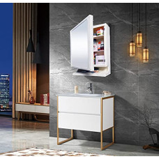 Deals, Discounts & Offers on  - Happer Premium Multipurpose Wall Mounted Storage Plastic Cabinet With Mirror (White)