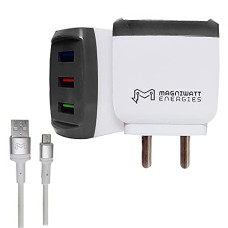 Deals, Discounts & Offers on Mobile Accessories - MAGNIWATT ENERGIES 4.0 AMP 20 WATT Ultra Fast Adapter Charger with 3 USB Port and ONE C-Type USB Data Cum Charging Cable