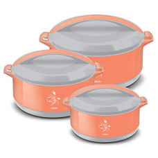 Deals and Offers on - Milton Divine Jr Inner Steel Casserole Gift Set of 3, Orange Deals, Discounts & Offers on - Milton Divine Jr Inner Steel Casserole Gift Set of 3, Orange