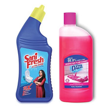 Deals, Discounts & Offers on  - Sanifresh Ultrashine Toilet Cleaner 1L + Dazzl Floor Cleaner 975ml