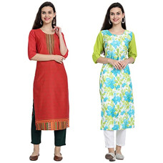 Deals, Discounts & Offers on Women - [Sizes 3XL, 4XL] Sancom Women's Crepe Regular Kurta