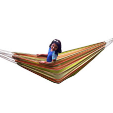 Deals, Discounts & Offers on Furniture - Hangit Fabric Cotton Hammock (Green Stripes, 396 Centimeters)