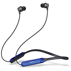 Deals, Discounts & Offers on Headphones - pTron Tangent Duo Bluetooth 5.2 Wireless Earphones, 24Hrs Playback, 13mm Driver, Deep Bass, HD Calls, Fast Charging Type-C Neckband, Dual Pairing, Voice Assistant & IPX4 Water Resistant (Black/Blue)