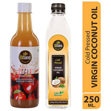 Deals, Discounts & Offers on  - DiSano Cold Pressed Virgin Coconut Oil, 250 ml & Apple Cider Vinegar With Mother Vinegar 500 ml