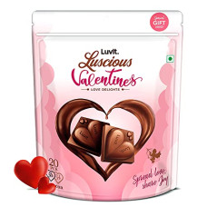 Deals, Discounts & Offers on  - LuvIt. Luscious Valentine's Love Delights - Heart Shaped Chocolate Bars with Beautiful Gift Inside | Valentine's Chocolate Gift with Milk & Dark Chocolates | Pack of 1 - 180g Each