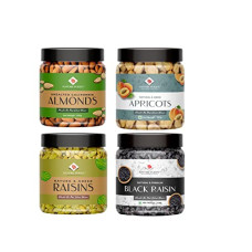 Deals, Discounts & Offers on  - Nature Purify Dry Fruits Combo - 1KG | Almond ,Apricot , Green Raisin , Black Raisin - 250G Each - Pack of 4