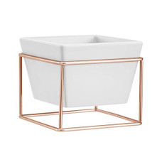 Deals, Discounts & Offers on Gardening Tools - AmazonBasics Square Tabletop Planter - White/Copper