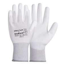 Deals, Discounts & Offers on  - Karam HS21 Prokut White PU Coated Hand Gloves Pack of 5, Size Medium
